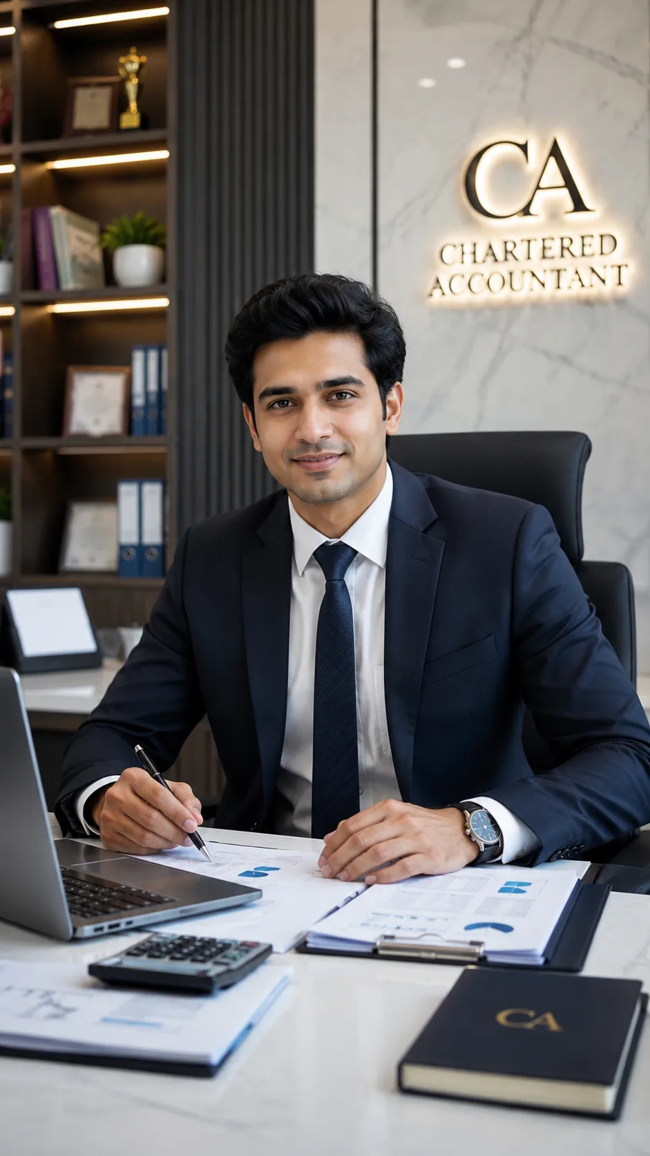 Chartered accountant at work